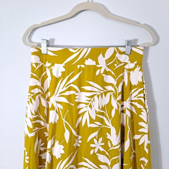 Pact Organic Tropical Palm Midi Skirt Chartreuse - Picture 2 of 9